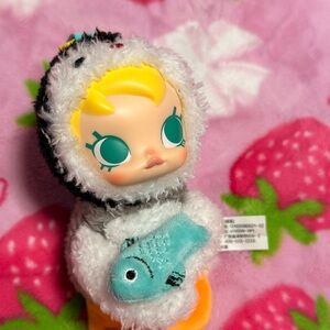 Pop Mart Baby Molly x Pingu "Happy Fishing" Series Vinyl Plush Pendant Keychain